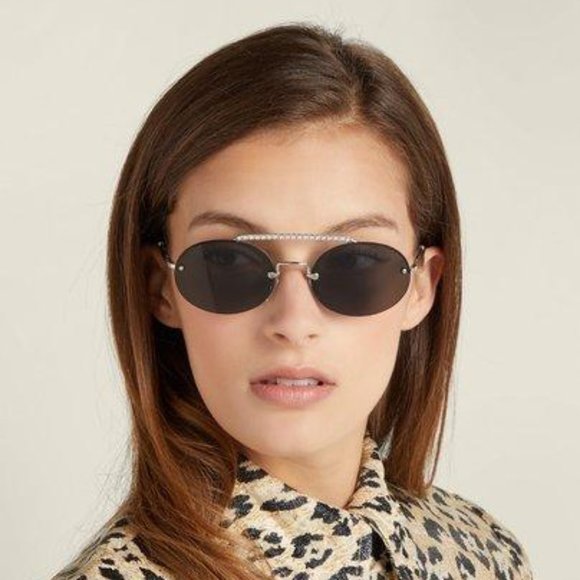 Miu Miu Evolution 54mm Rimless Crystal PALE GOLD GRADIENT Sunglasses main image 4